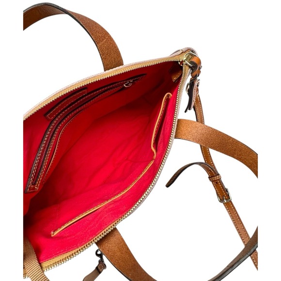 Dooney & Bourke Pebble Leather Daniella Tote Zip Purple Shoulder Bag Stitched - Picture 10 of 16